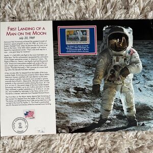 1969 First Man on The Moon Stamp Art